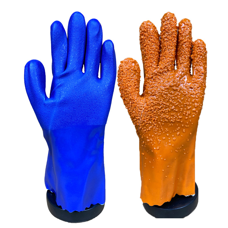 807浸塑止滑手套耐油耐酸碱手套 橡胶全胶皮颗粒杀鱼耐磨防滑手套