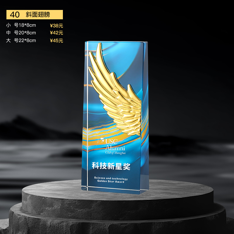 Nuevo trofeo de cristal Medalla de impresión en color de resina Reunión anual Premios de empleados destacados Competencia de baile deportivo Trofeo de metal