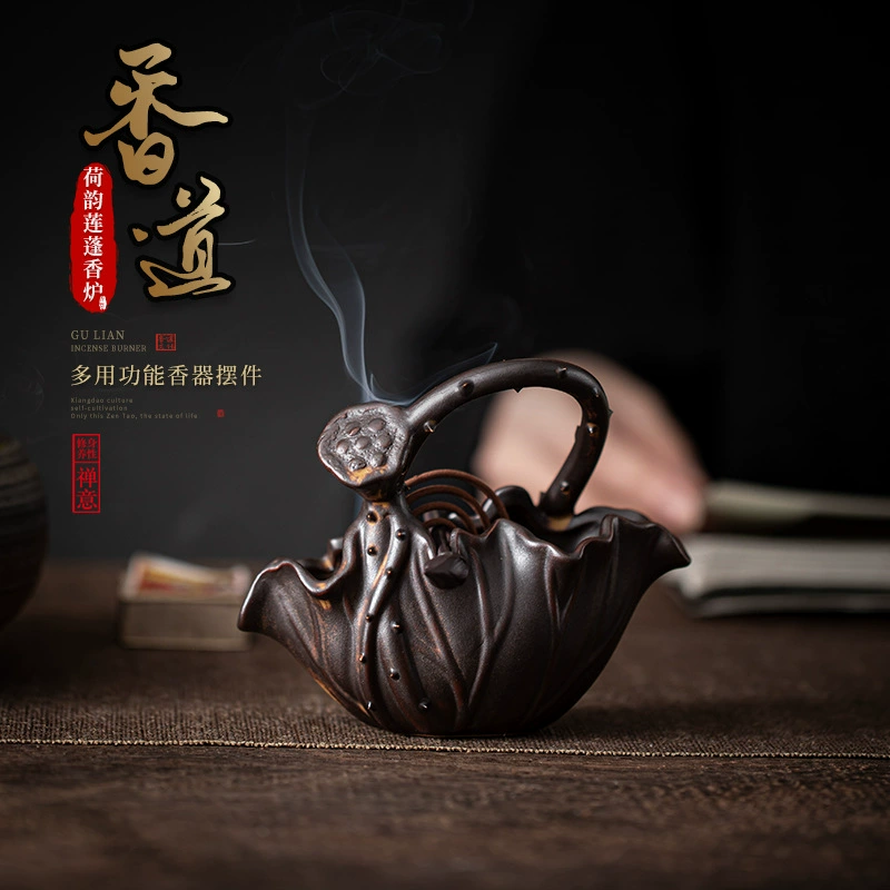 Рифма лотоса навес лотоса благовония горелки чайный столик из сандалового дерева из агарового дерева благовония дегустация чайной церемонии Спокойствие и дальние расстояния