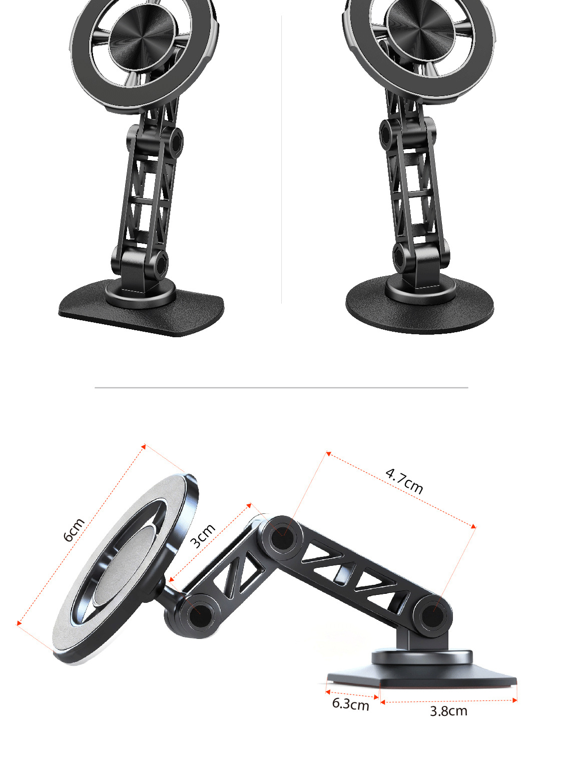 New car phone holder, mechanical arm phone stand 70% off foldable dashboard 360-degree rotatable magnetic holder