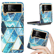 IMD适用三星zflip6手机保护套Galaxy折叠屏zflip5TPU大理石电镀壳