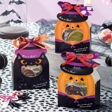 万圣节装饰跨境新款儿童糖果礼物袋鬼节南瓜派对包装纸盒 2款选