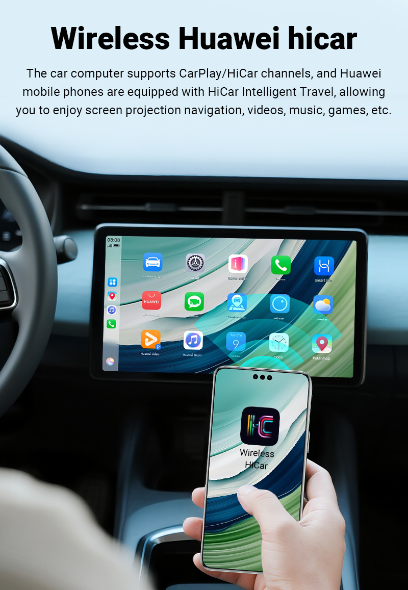 Xuda Car 5-in-1 Apple Carplay Adapter Wired to Wireless HDMI Output Car-Machine Interconnection Box