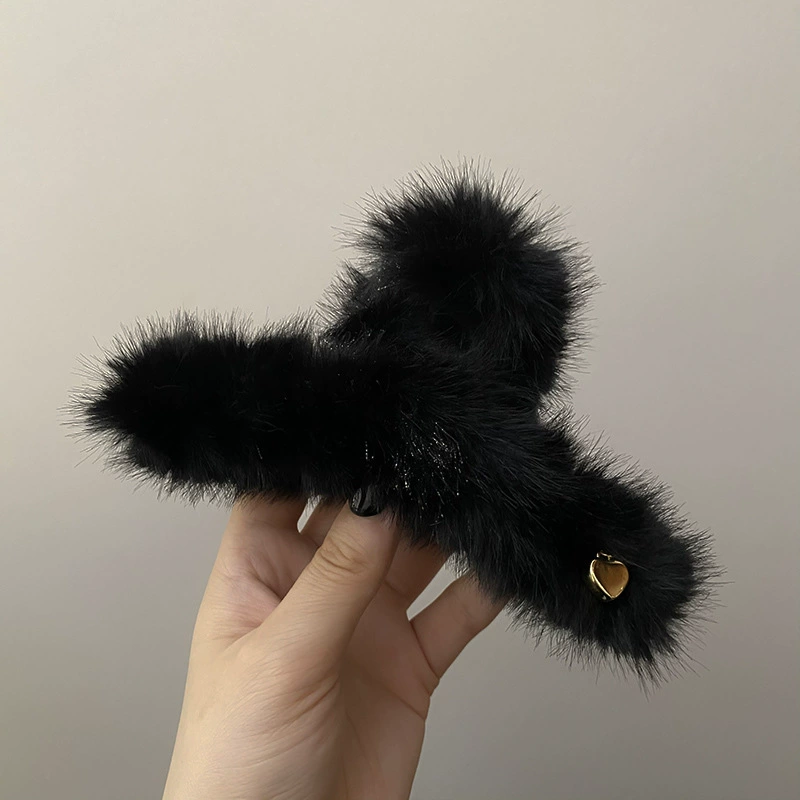 Плюшевая заколка-краб, корейский стиль, искусственный мех, длина 8–14 см