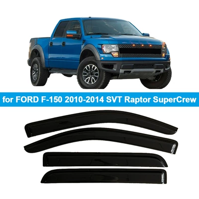 Suitable for Ford Ford F-150 10-14 Svt Raptor Supercrew Side Window Deflector (Rain shield) - for-ford-f-150-10-14-svt-raptor-supercrew4pcs
