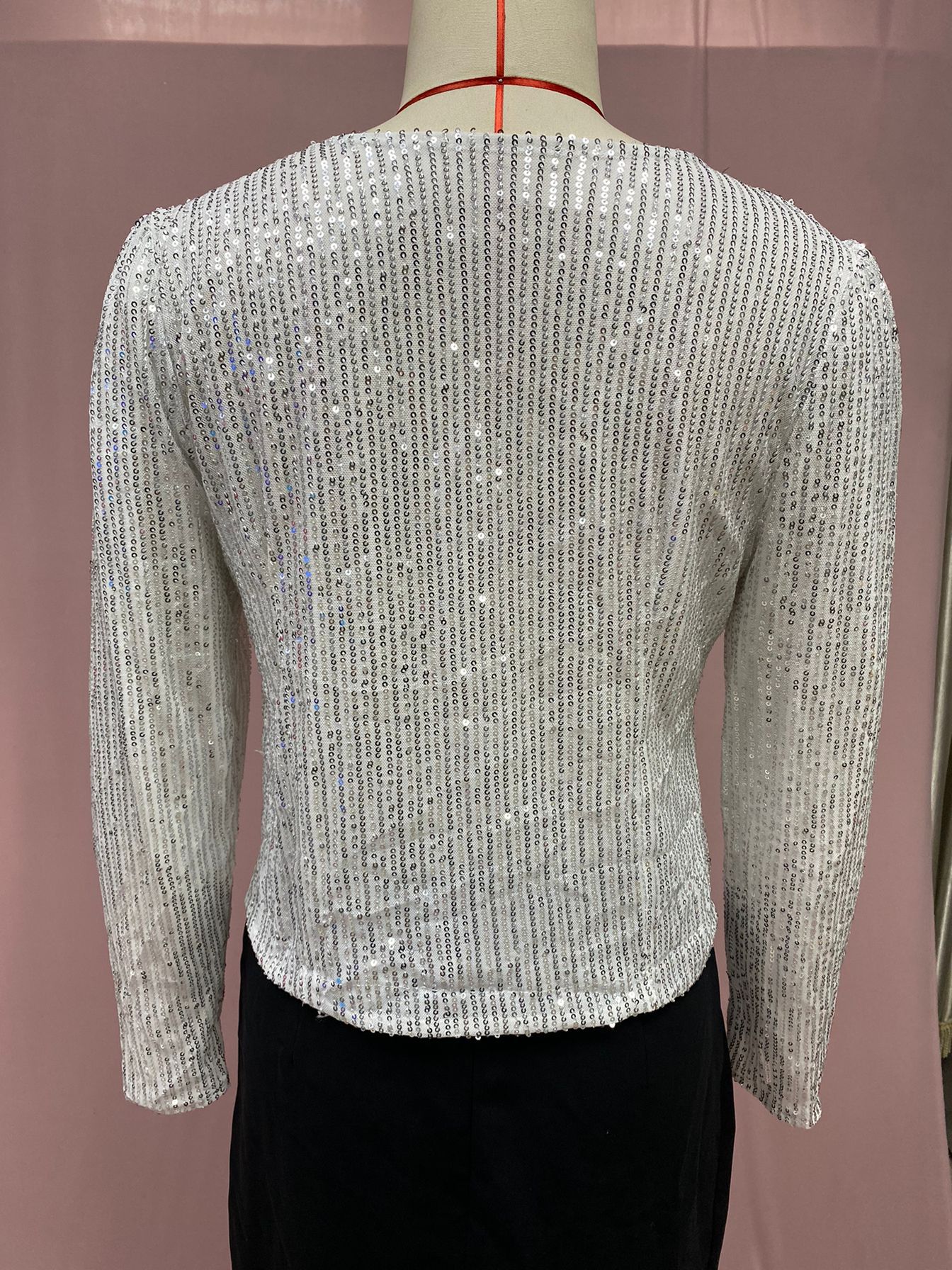 280g Weight Casual Jacket Outerwear Type Long Sleeve Sleeve Length Polyester Fabric Type Regular Top Length Coat Tops Type Holiday, Party Occasion Round Neck Neckline Slim Fit Type Solid Color Pattern Spring, Autumn Season Women's Gender Sequins Design Streetwear Style Women's Streetwear Solid Color Sequins Coat Casual Jacket 28