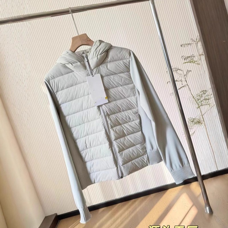 lulu薄款压胶羽绒服连帽紧身显瘦运动短外套防水羽绒外套秋冬公版|undefined