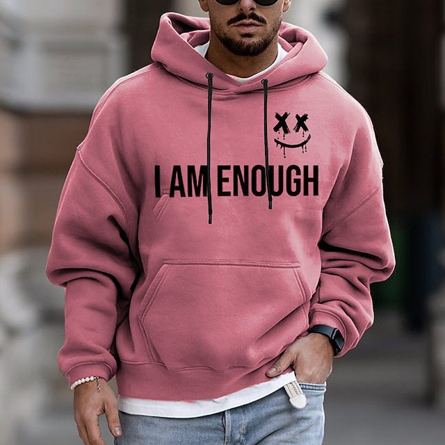 Men's Hoodie With Letter Print Pullover Sweatshirt For Men_voghion.com