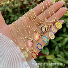 多款式铜镀18K金十字架圆形圣裘德组合项链 适合男士女士日常佩戴