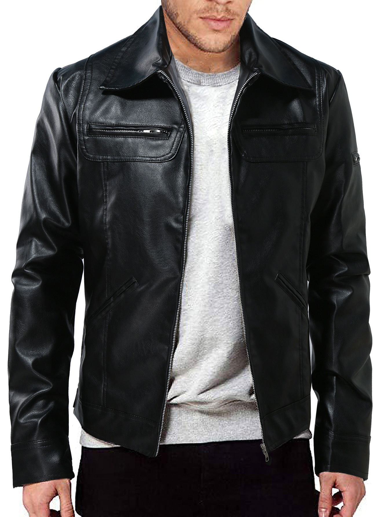 Herren PU 2024 neue Motorrad-Lederjacke_voghion.com