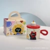 Red ceramic cover, spoon, gift box