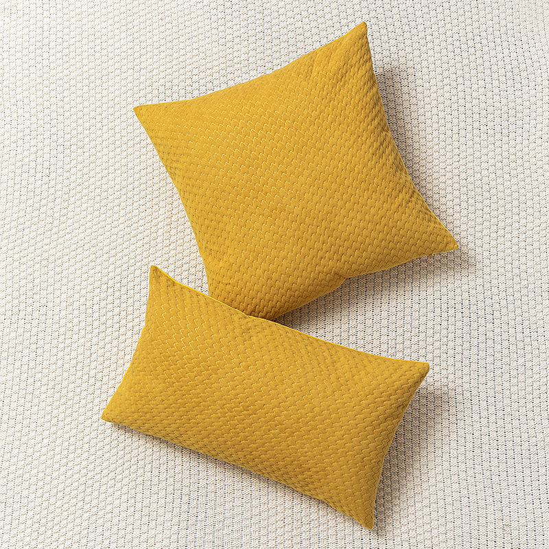 New Nordic Simple Dutch Velvet Three-Dimensional Embossed Twill Large Pillow Cushion Sofa Waist Pillowcase_voghion.com