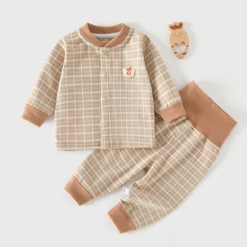Autumn and Winter Baby Split Set Derong Wool Silk Baby Thermal Underwear Autumn Clothes Autumn Pants High Waist Belly Protection Pajamas