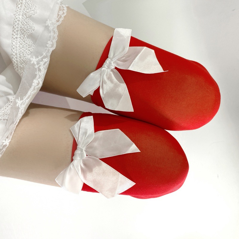 Medias de terciopelo arco tentación medias sexy de mujer Calcetines japoneses lindos sobre la rodilla al por mayor