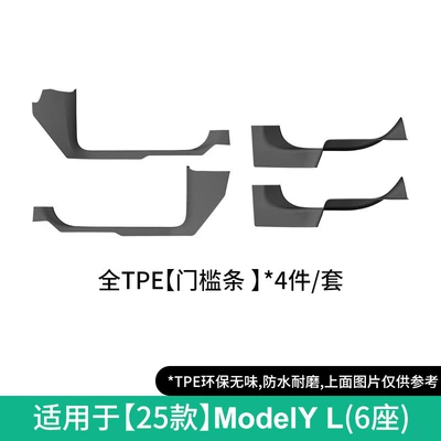 Modelə uyğun ayaqaltı: Floor Mats, Stain-Resistant and Waterproof - 25-tesla-model-yl-four-piece-set-of-door-sill-strips-without-carton