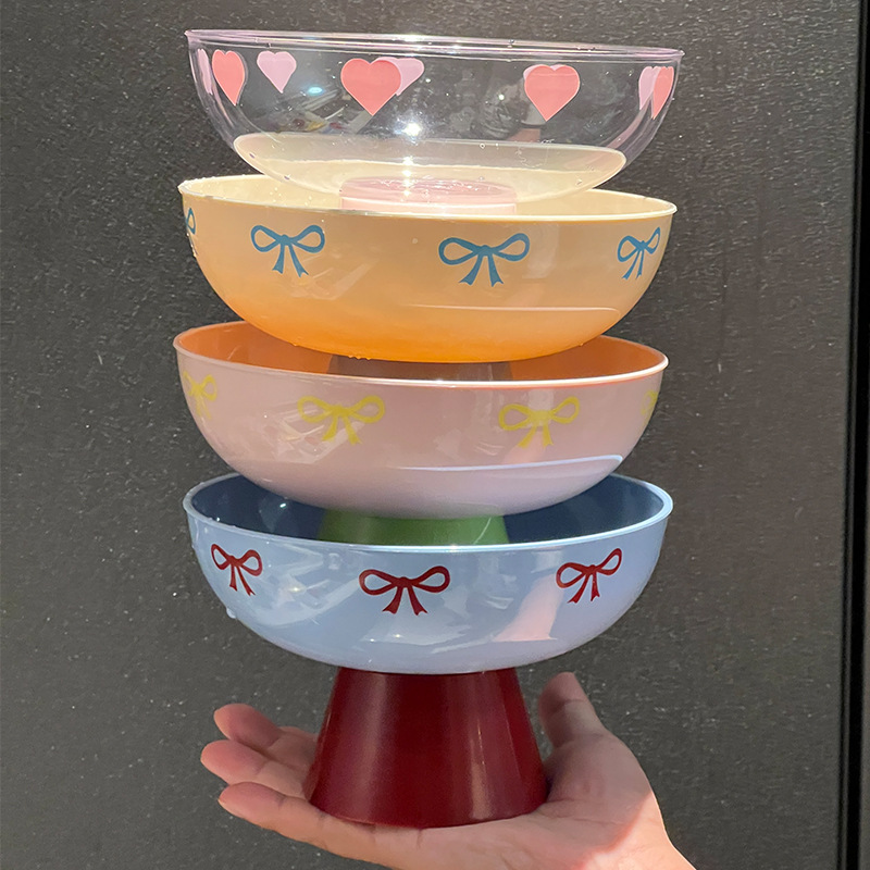 가정용 과일 접시 도파민 주방 거실 높은 발 두껍게 높은 값 귀여운 활 말린 과일 접시 배치