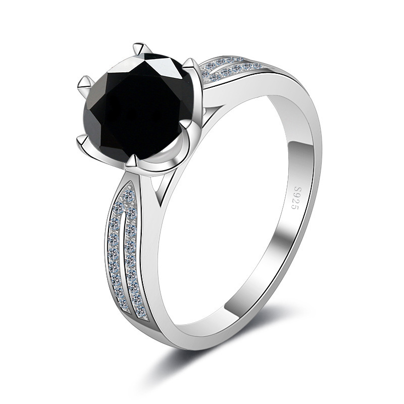 Anillo rojo de siete colores super brillante de moissanita ligero de lujo de plata esterlina de moissanita de 12 quilates anillo de diamantes de simulación