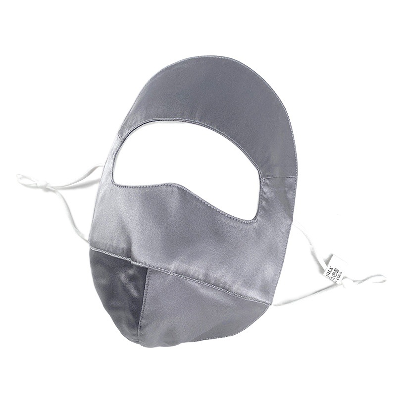 Double-layer crepe satin face Silk sun-proof UV-proof mask mulberry silk sun-proof dust-proof full face three-dimensional mouth body