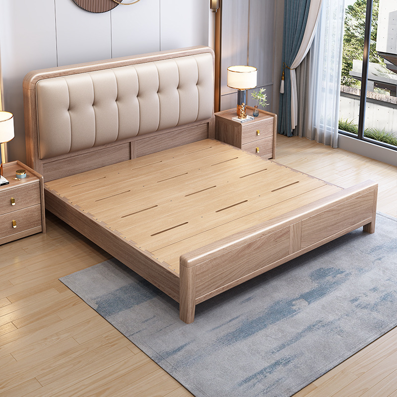 Purple Sandalwood Solid Wood Bed, Solid Wood in Stock, Mortise and Tenon Thickened Master Bedroom, Modern Simple High-End Double Bed Storage Purple Sandalwood Solid Wood Bed, Solid Wood in Stock, Mortise and Tenon Thickened Master Bedroom, Modern Simple High-End Double Bed Storage