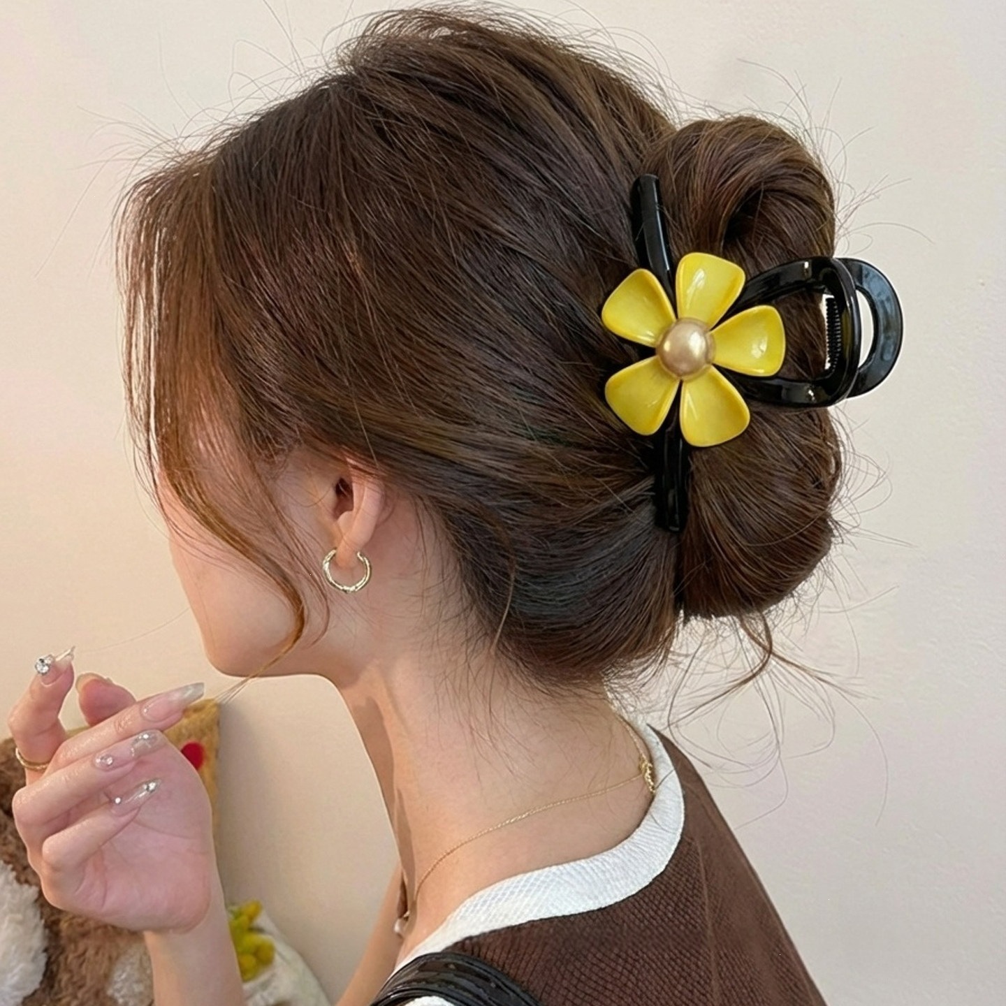 2026 nuevo clip de cabello ondulado clip de cabello de tiburón grande clip de cabello de mujer detrás de la cabeza de alta sensación clip de cabello accesorios para el cabello