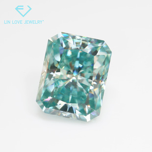 Raydean Blue-Green Mossam Diamond Bare Stone Raydean Light Sea Blue Moissanite VVS Primary Color Overtest Drill GRA