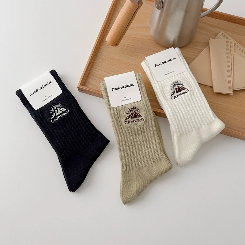 Демисезонная брендовая вышивка, спорт knee socks (колготки с вышивкой), с вышивкой, 36