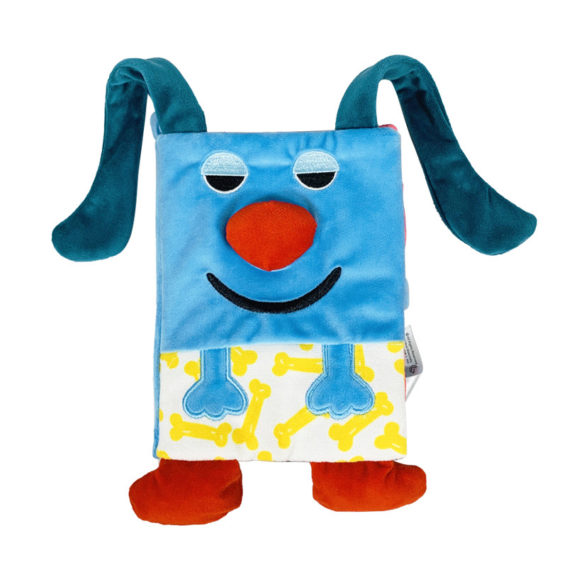 Libro de tela para bebés, con cola tridimensional, colores negro, blanco y rojo, desgarrable, juguete educativo.