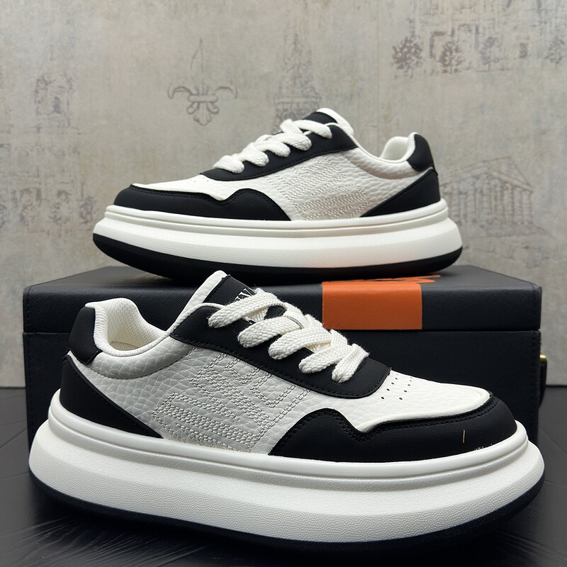 Hong Kong Style Versatile White Sneakers for Commuting, Fashionable and Trendy, Black and White Color-Blocking Sports Shoes with Soft Soles, Non-Slip, Breathable Sneakers for Men Hong Kong Style Versatile White Sneakers for Commuting, Fashionable and Trendy, Black and White Color-Blocking Sports Shoes with Soft Soles, Non-Slip, Breathable Sneakers for Men