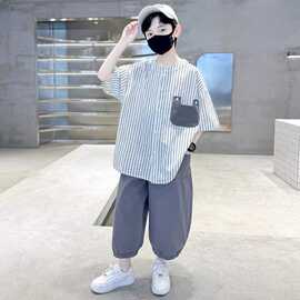 男童夏装套装2025新款儿童装夏季运动夏款男孩薄款中大童酷帅气潮