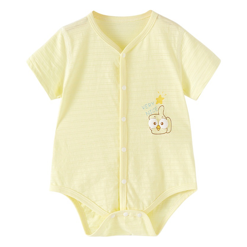 Mameluco de verano para bebé recién nacido, unisex, fino, de manga corta, tipo triángulo, traje para gatear, body para bebé de un mes image 1