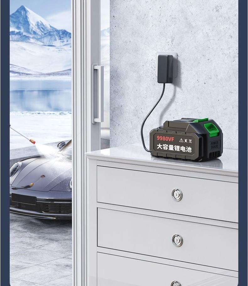 Suitable for Genuine German Quality Car Wash High-Pressure Water Gun Household Wireless Charging Car Wash Machine Portable Lithium Battery