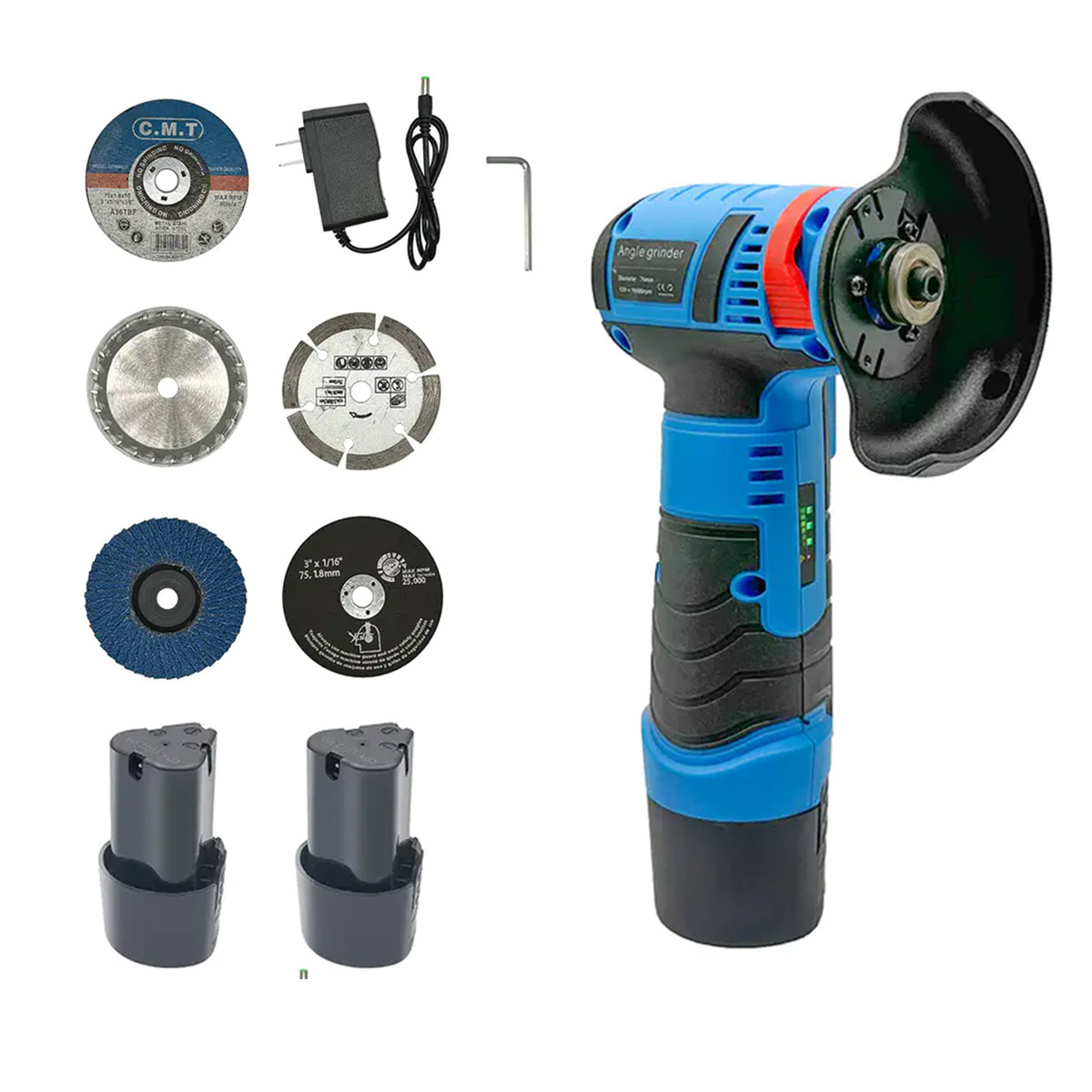 12v无刷锂电角磨机迷你小型家用便携手持式充电 切割机无刷磨光机