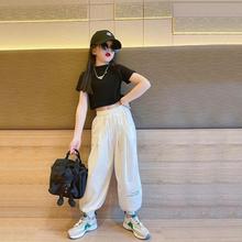 女童夏季套装2025新款网红韩版洋气时髦大儿童运动休闲炸街童装潮