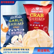 韩国进口趣莱福蒜味虾片82g 网红膨化办公室食品休闲膨化零食小吃