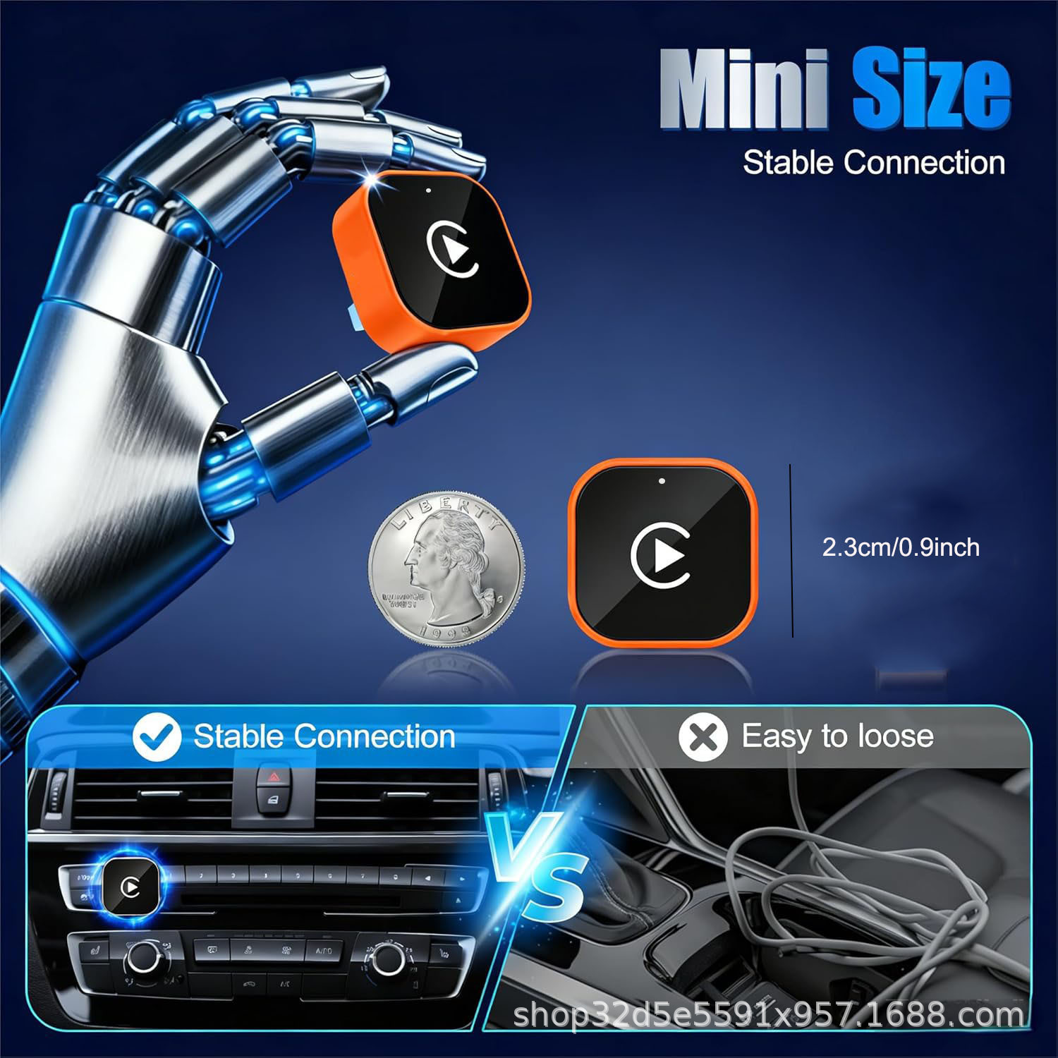 Wireless CarPlay Smart Screen Projection Box Dash Cam Car 2-in-1 Conversion Adapter