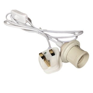 British gauge plug with line E27 screw cap 303 switch line BS British chandelier head British gauge power cord