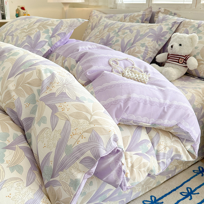 Otoño e invierno engrosado calentamiento algodón cuatro piezas pequeñas frescas 2025 nueva sábanas de algodón de invierno cubierta cama