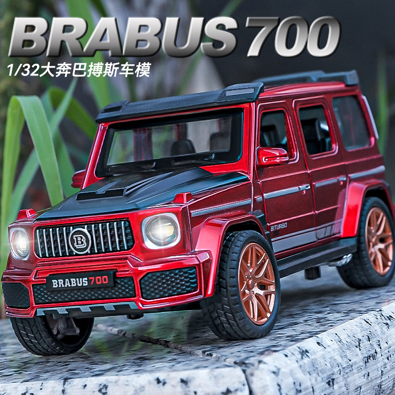 慧納1:32大奔巴博斯越野車模型仿真合金回力玩具汽車模型擺件批發