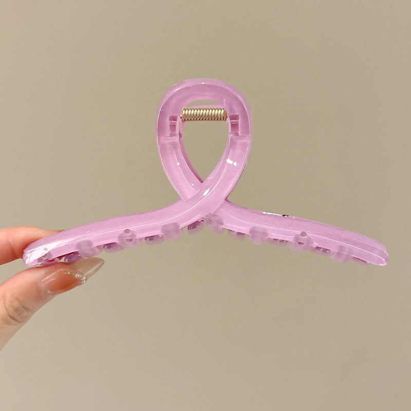 Horquilla de temperamento elegante francés, pinza de tiburón de acrílico para mujer, pinza de agarre grande, accesorios para el cabello, horquilla de sensación de alta calidad al por mayor