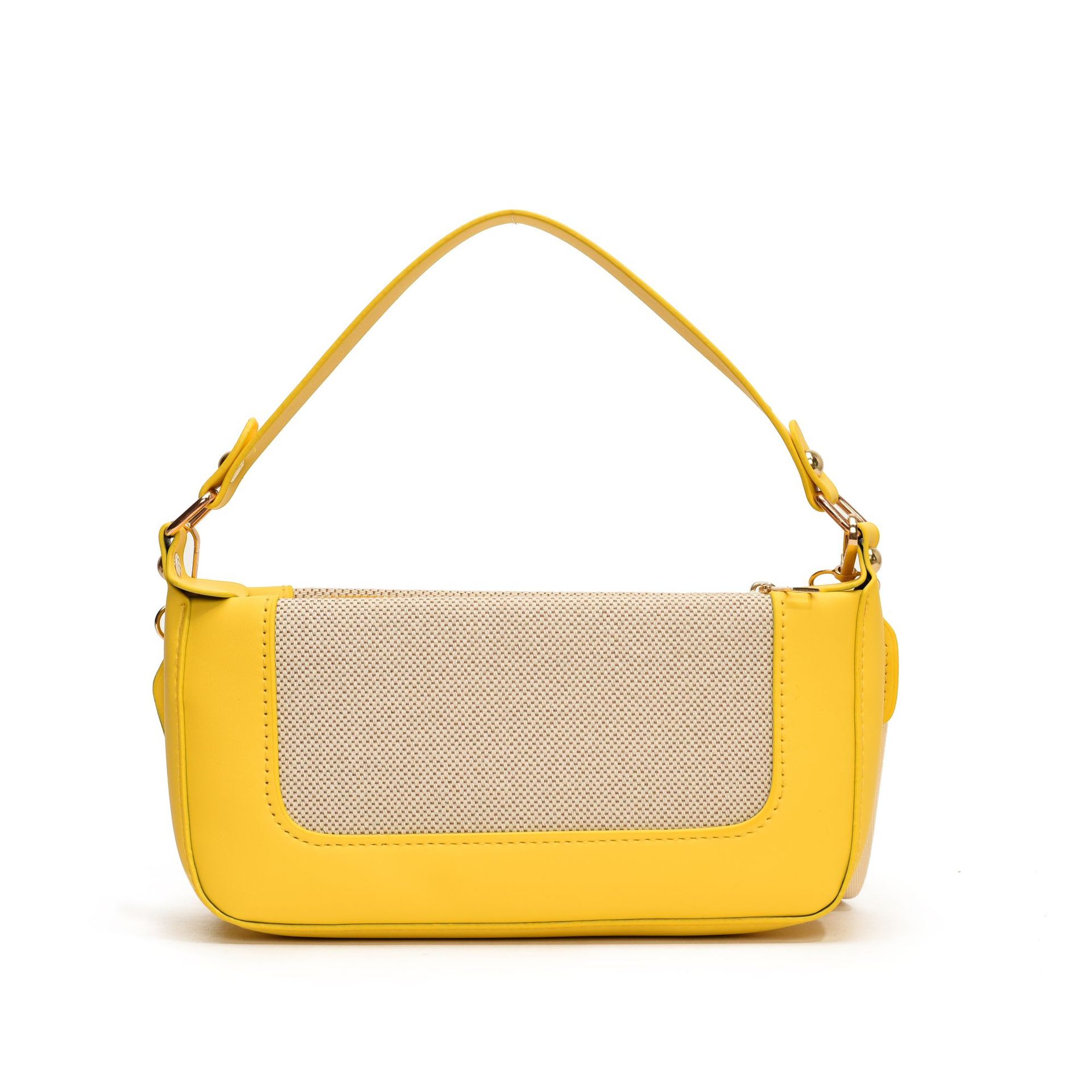 Estilo coreano empalme color contraste pequeño bolso cuadrado femenino popular de este año retro pequeño bolso de compras literario simple bolso de mensajero de un solo hombro marea