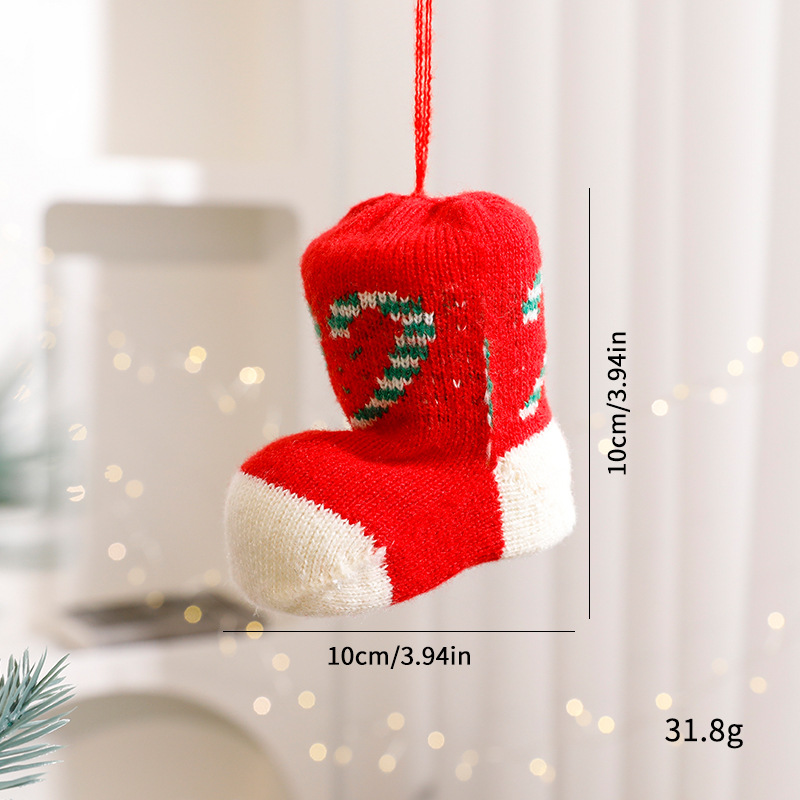 Amazon nueva Navidad mini calcetines de Navidad colgante decoración del árbol de Navidad botas de color colgante al por mayor image 9