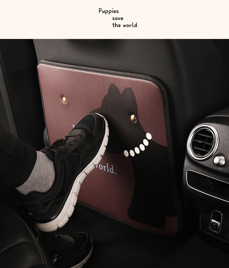 Puppy cute cartoon car seat back anti-kick cushion car seat back anti-fouling anti-dirty cushion short suspension type
