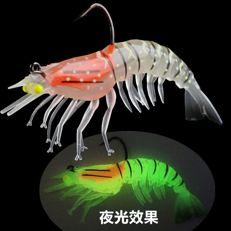 クロスボーダー疑似餌、バイオニックエビソフトベイト、発光大型エビ、フック付き疑似餌、マルチセクションエビ、鉛エビ、ソフトエビ卸売|undefined