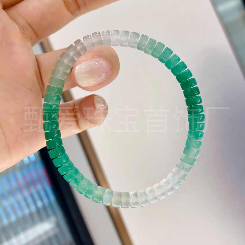 天然非洲翠直切药片6mm珠串阳绿高端手链礼物新宠直播批发货源|undefined