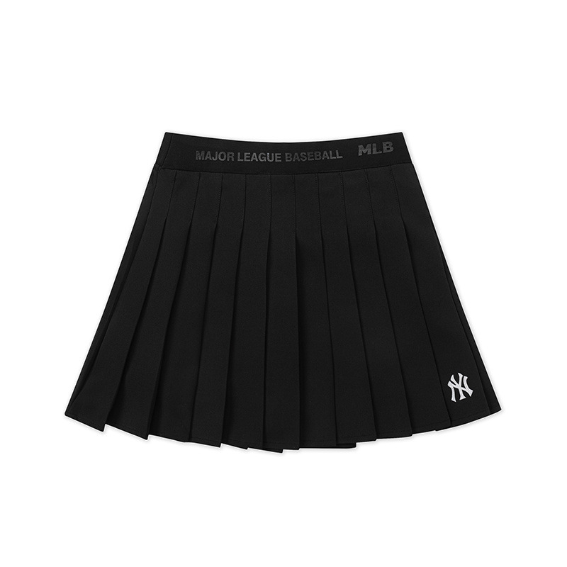 MLB 쇼트 스커트 트렌디 브랜드 여름 새로운 간단한 스타일 작은 라벨 편지 자수 캐주얼 스포츠 올 매치 여자 주름 치마