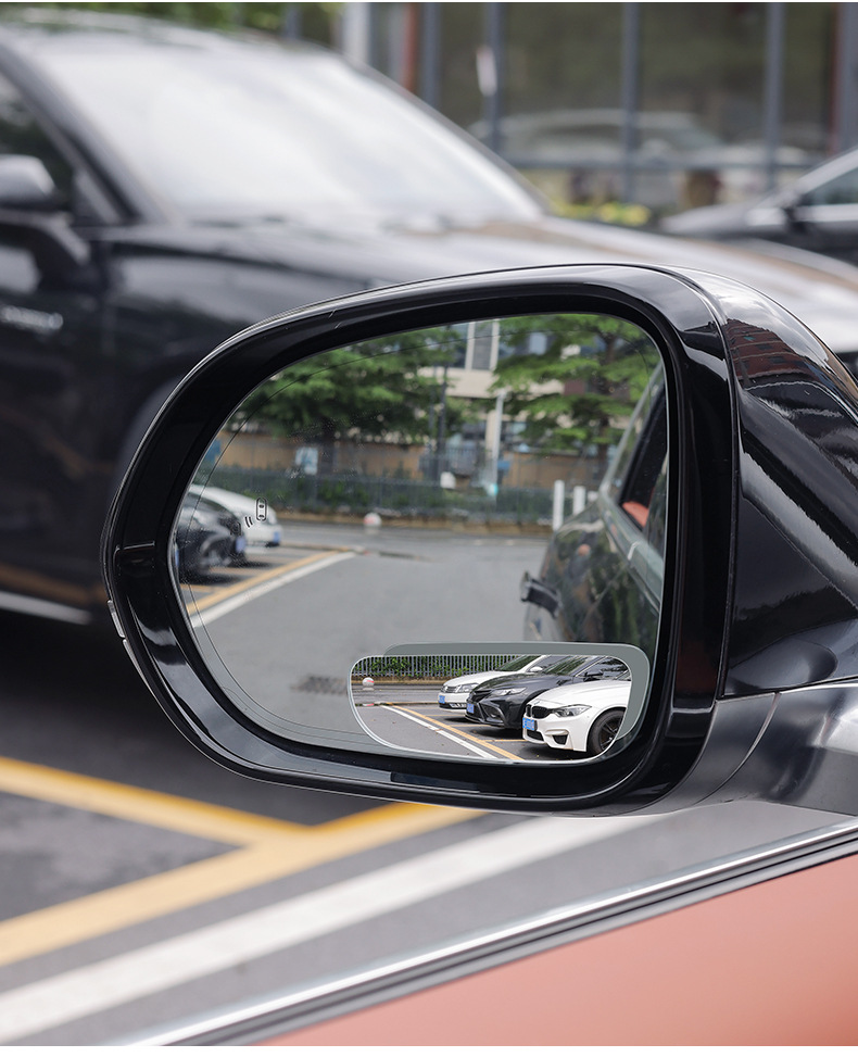 Car Rearview Mirror Suction Cup Small Round Mirror Car Reversing 360 Auxiliary Ultra-Clear Reflective Blind Spot Large Field of View Wide Angle