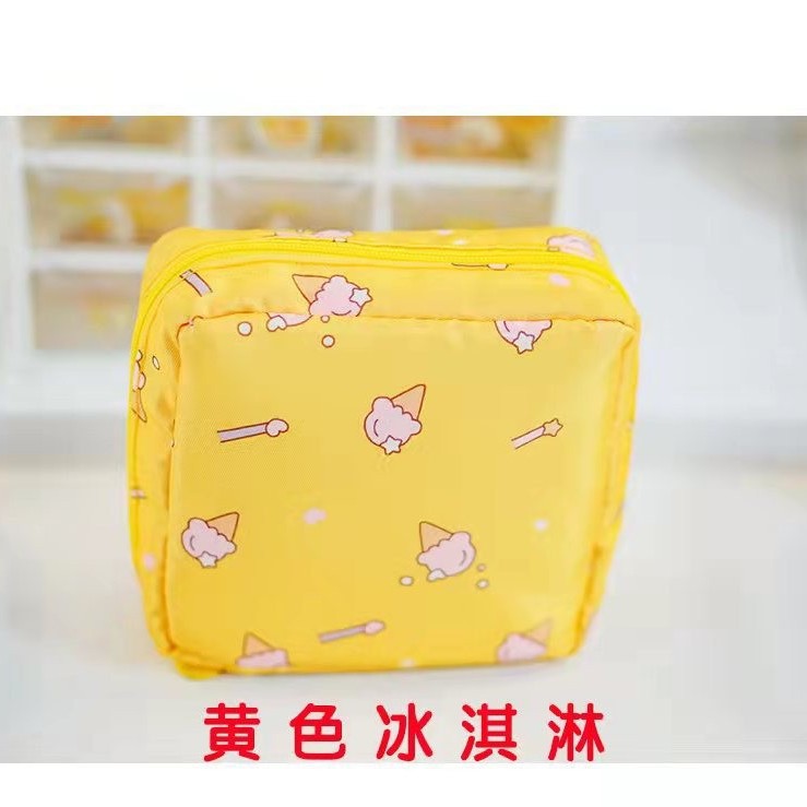 Tía de dibujos animados toalla servilleta sanitaria bolsa de almacenamiento portátil de gran capacidad MINI BOLSA estudiante portátil de almacenamiento de servilletas sanitarias