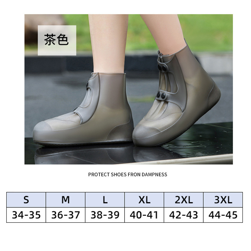 防水靴カバー、屋外用男性用および女性用レインシューズカバー、ミッドチューブシリコン雨の日フットカバー、滑り止め、厚みがあり耐摩耗性、ポータブルレインブーツカバー|undefined