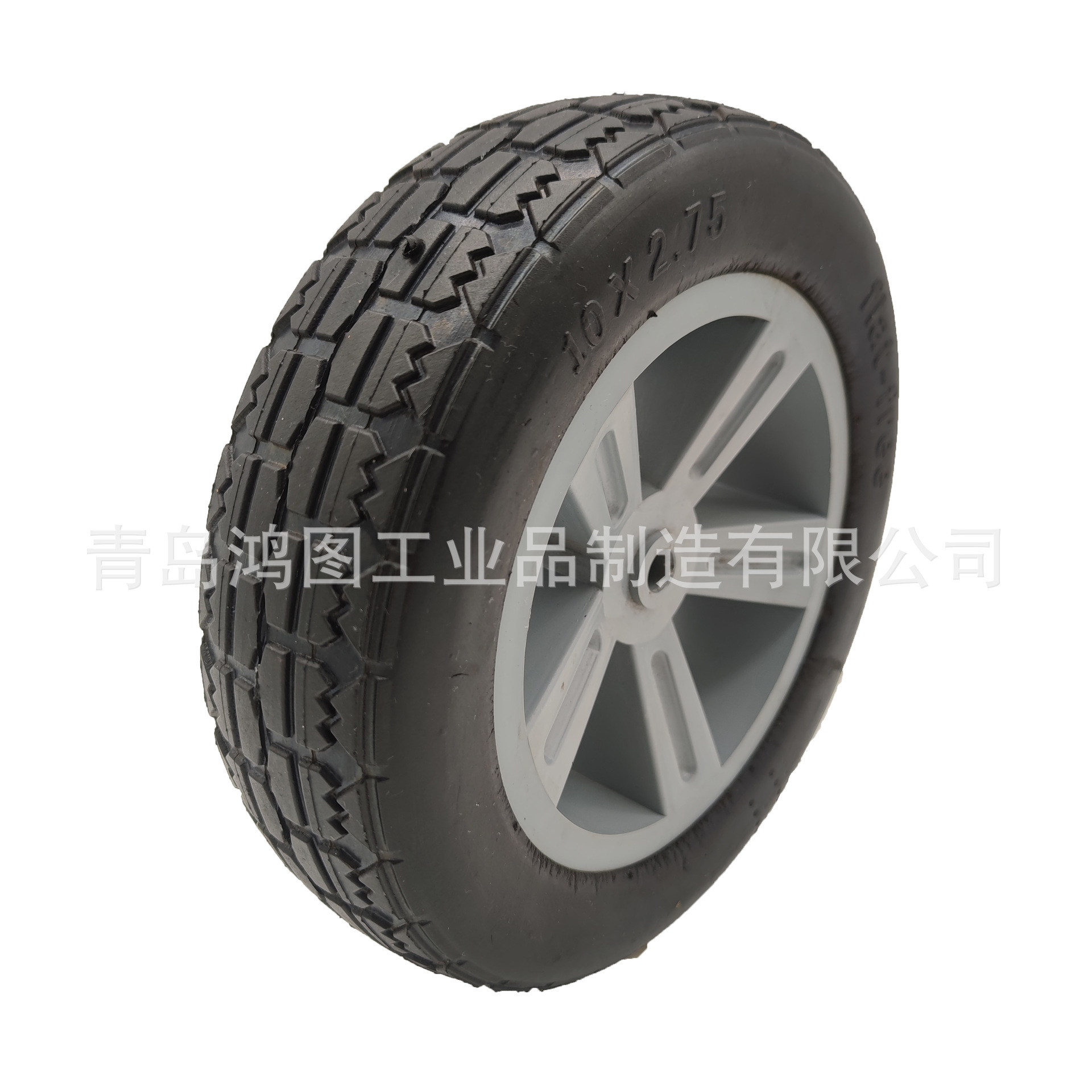 【厂家直供】10英寸10*2.5橡胶半空心轮天然胶 高质量割草机轮子