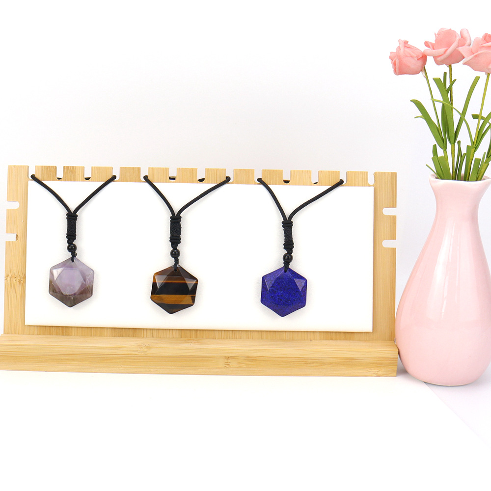 Fashion Hexagram Crystal Plating Pendant Necklace 1 Piece